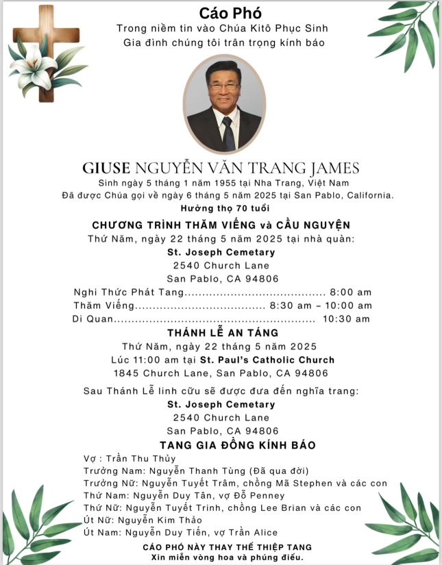 Cáo Phó Bà Maria